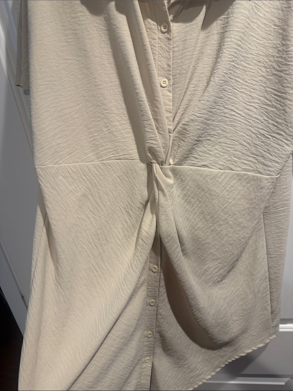 SHEIN Cream Twist-Front Midi Dress - Picture 3 of 3